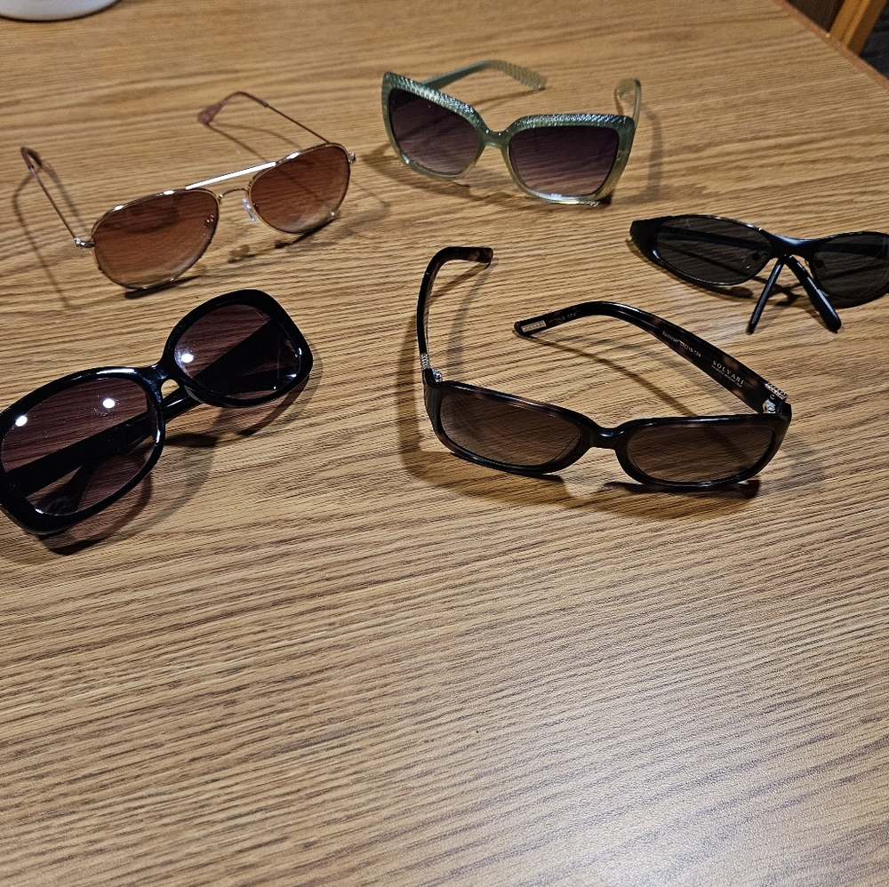 Sunglasses:  Solvari Polarized, Aviator, Vintage Metal, and more.  5 pair.